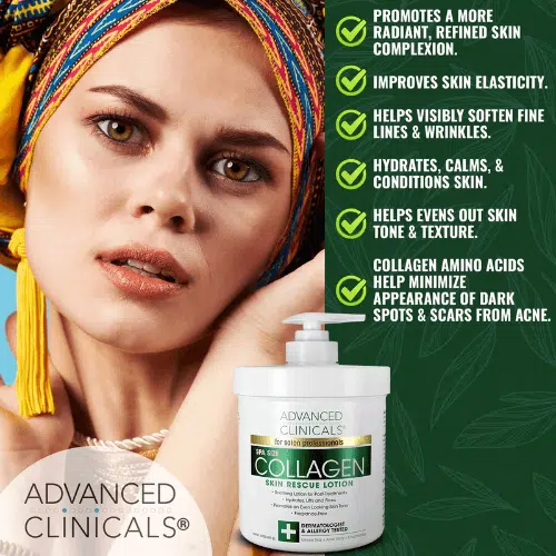 أدفانسد كلينيكالز لوشن إنقاذ البشرة بالكولاجين 450 مل | Advanced Clinicals Collagen Skin Rescue Lotion 450ml - Image 3