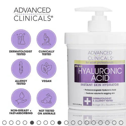 ⁦أدفانسد كلينيكالز كريم لوشن بحمض الهيالورونيك 450 مل | Advanced Clinicals Hyaluronic Acid Lotion 450ml⁩ - الصورة ⁦3⁩