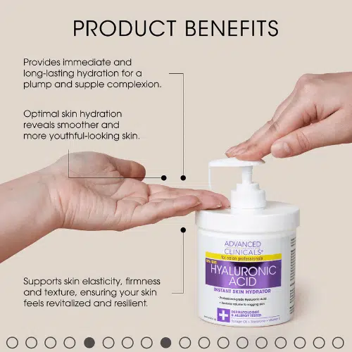 ⁦أدفانسد كلينيكالز كريم لوشن بحمض الهيالورونيك 450 مل | Advanced Clinicals Hyaluronic Acid Lotion 450ml⁩ - الصورة ⁦4⁩