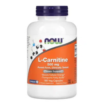ناو فودز‏ ل كارنيتين 500 مل جرام 180 كبسولة نباتية | NOW Foods L-Carnitine 500 mg - 180 Veg Capsules