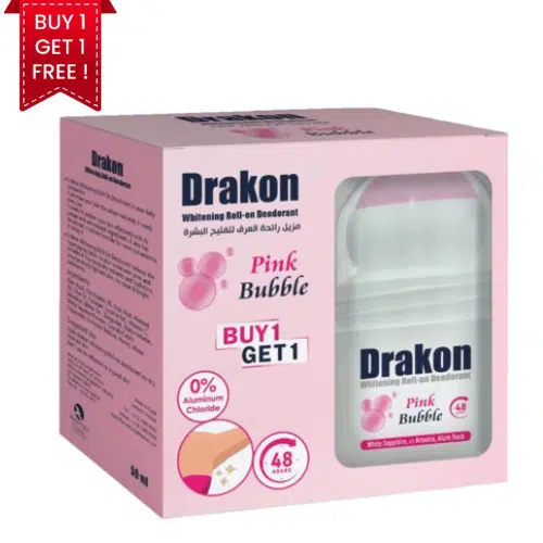 دراكون رول أون بينك بابل للتفتيح  (١+١ مجاناً) | Drakon Pink Bubble Whitening Roll-On (1+1 Free)